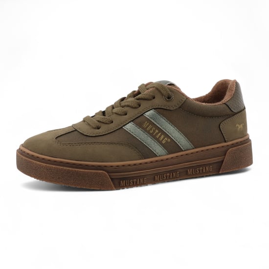 Mustang Damen Olivgrün Street Plateau Sneakers Schuhe - Image 3