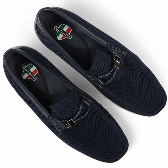 Leichte, atmungsaktive Slipper aus Mesh für Herren in Marineblau - Image 5