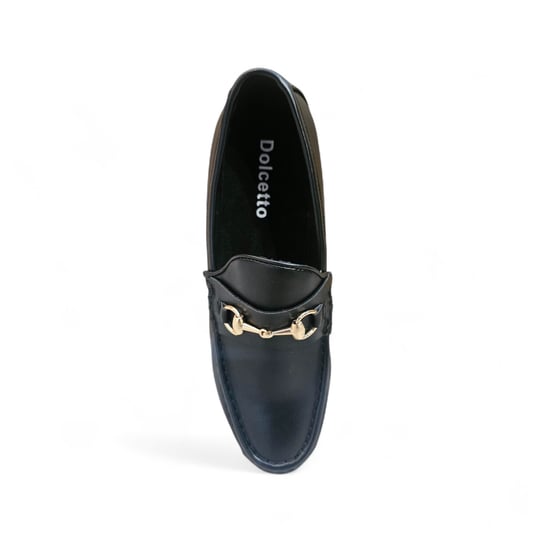 Schwarze Herren-Loafer mit goldener Schnalle, elegante Slip-On-Schuhe - Image 5