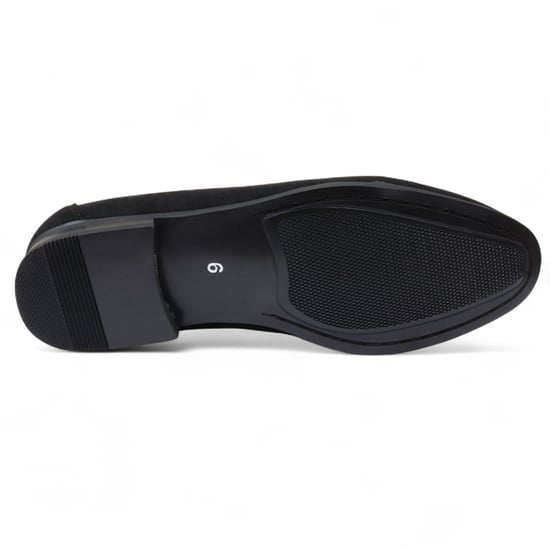 Herren-Loafer aus schwarzem Wildleder mit goldener Schnalle, Slip-On-Abendschuhe - Image 6