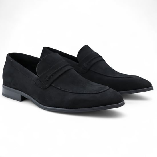 Herren Mokassin Loafer aus schwarzem Wildleder, elegante Slipper - Image 2