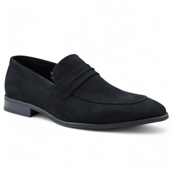 Herren Mokassin Loafer aus schwarzem Wildleder, elegante Slipper - Image 3