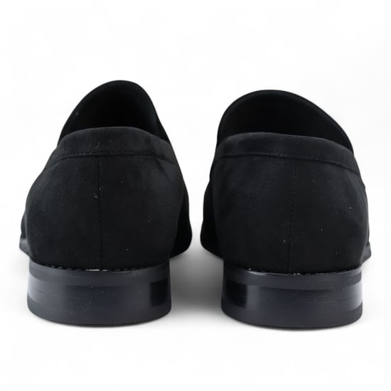 Herren Mokassin Loafer aus schwarzem Wildleder, elegante Slipper - Image 4