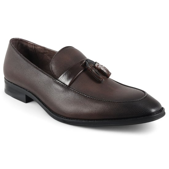 Herren Braune Klassische Loafer mit Quaste Formelle Schuhe - Image 4