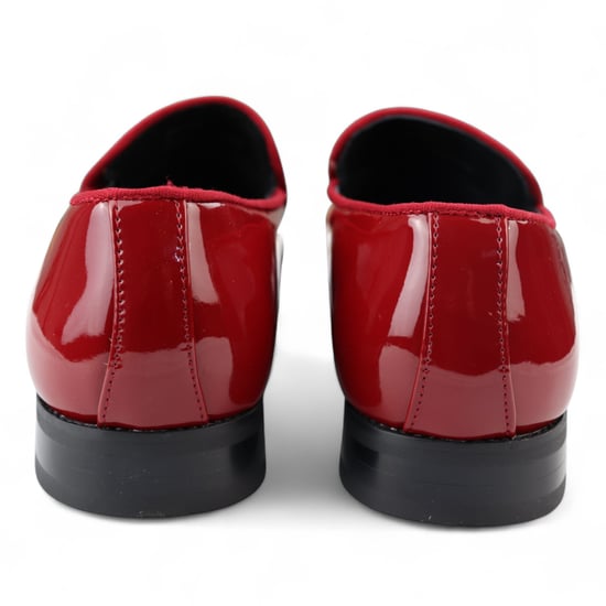Elegante rote Slipper für Herren mit Lederfutter und Samt-Schlupfschuhen - Image 5