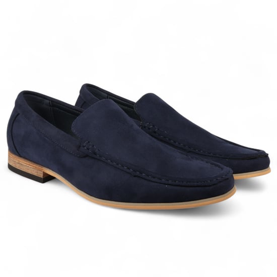 Herren-Loafer aus Wildleder in Marineblau, leichte Slip-On-Freizeitschuhe - Image 2