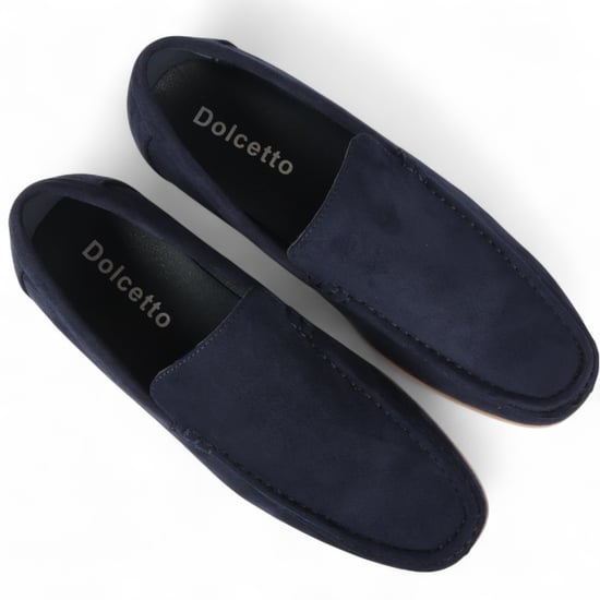 Herren-Loafer aus Wildleder in Marineblau, leichte Slip-On-Freizeitschuhe - Image 3