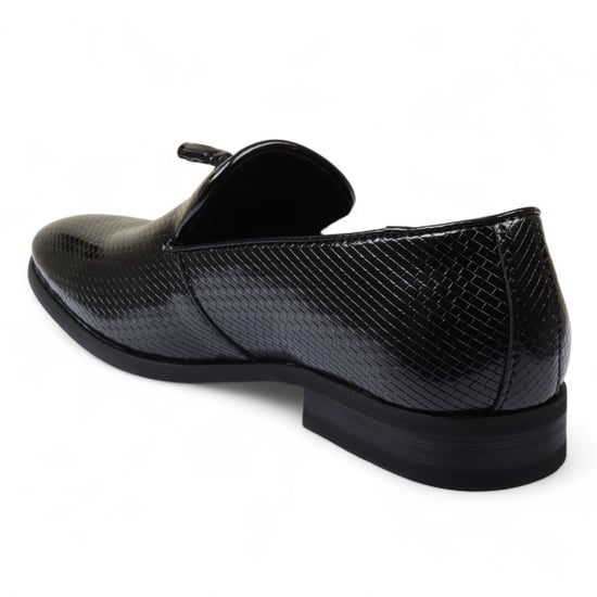Herren Schwarze formelle Quasten-Loafer Slip-On-Lederschuhe - Image 5