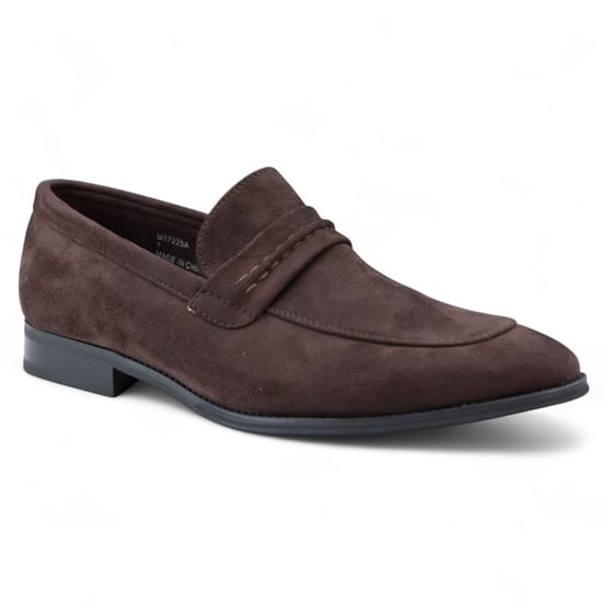 Herren Mokassin Loafer aus braunem Wildleder, elegante Slipper - Image 3