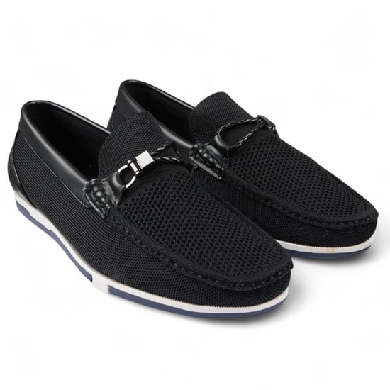 Schwarze, leichte Slipper aus Mesh für Herren, atmungsaktiv - Image 2