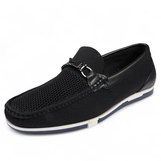 Schwarze, leichte Slipper aus Mesh für Herren, atmungsaktiv - Image 3