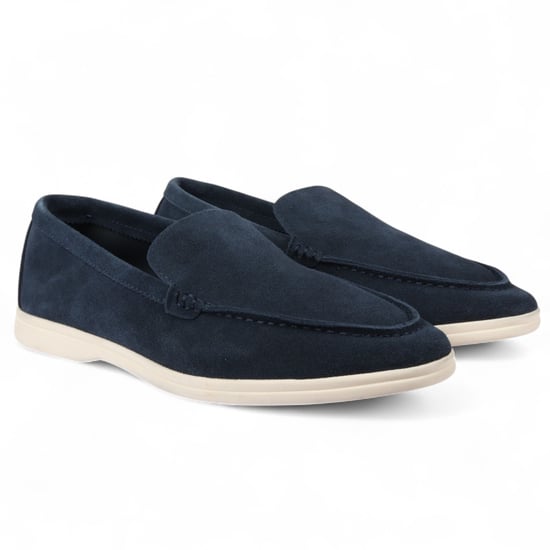 Robuste Slip-On-Loafer für Herren in Marineblau mit gepolsterter Innensohle - Image 2