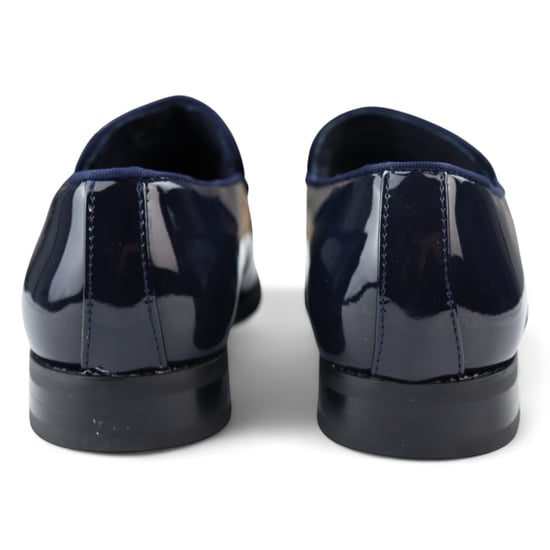Elegante blaue Slipper für Herren mit Lederfutter und Samt-Schlupfschuhen - Image 5
