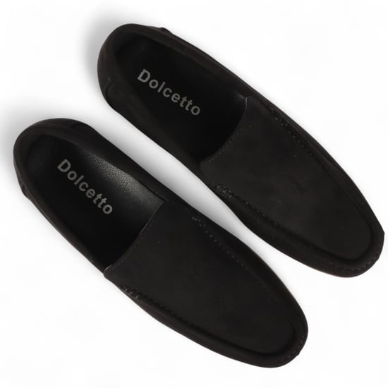 Herren Loafer aus schwarzem Wildleder, leichte Slip-On-Freizeitschuhe - Image 3