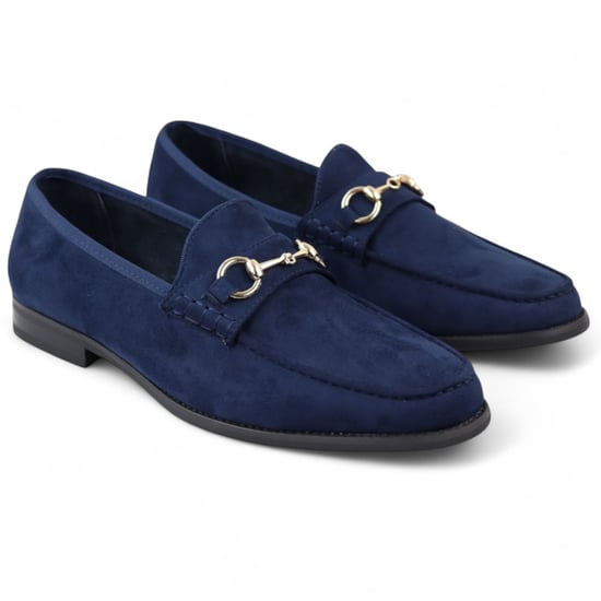 Herren-Mokassins aus Wildleder mit Lederfutter in Marineblau - Image 3
