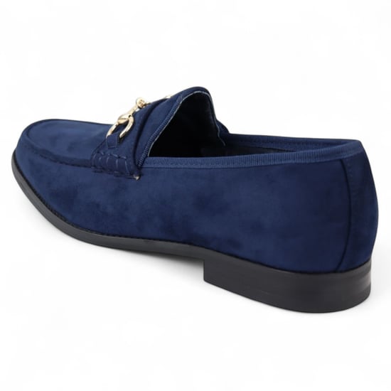 Herren-Mokassins aus Wildleder mit Lederfutter in Marineblau - Image 5