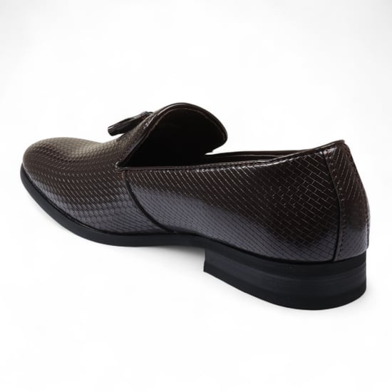 Herren Braune formelle Loafer mit Quaste, Slip-On-Lederschuhe - Image 5