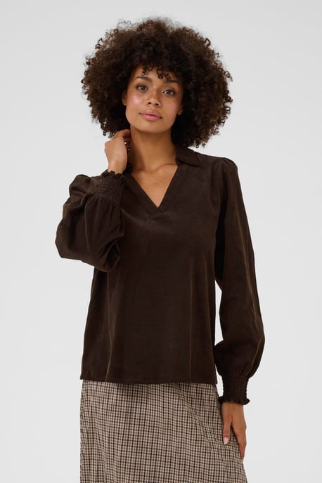 Langarm-Bluse CUrhaena Relaxed fit dark brown - Image 3