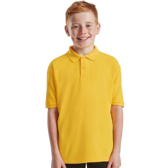 Fruit of the Loom Kinder Poly/Baumwolle Pique Polo Shirt (Sonnenblume) - Image 1