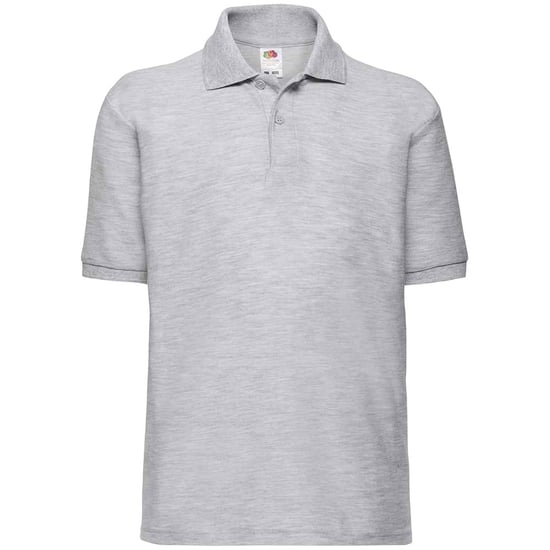 Fruit of the Loom Kinder Poly/Baumwolle Pique Polo Shirt (Grau meliert) - Image 1