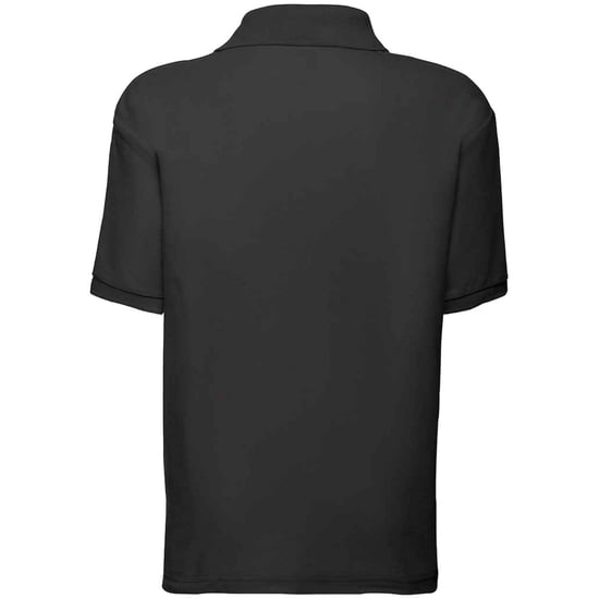 Fruit of the Loom Kinder Poly/Baumwolle Pique Polo Shirt (Schwarz) - Image 2