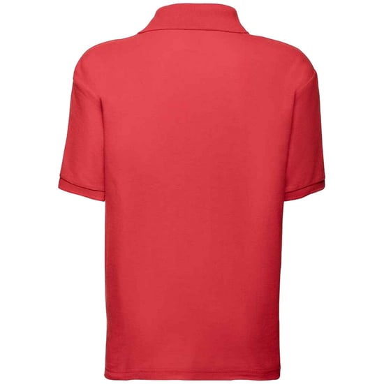 Fruit of the Loom Kinder Poly/Baumwolle Pique Polo Shirt (Rot) - Image 2