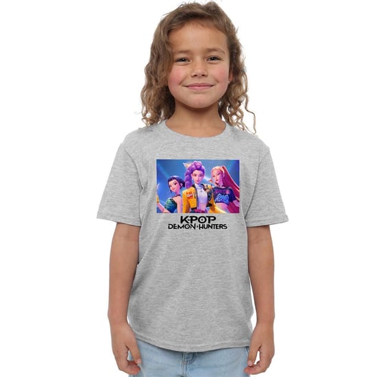 K-Pop Demon Hunters - T-Shirt für Kinder (Grau meliert) - Image 4