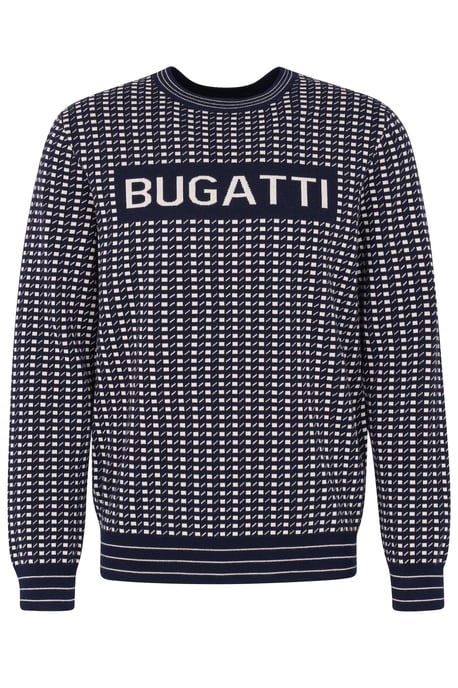 Bugatti Herren Rundhalspullover mit präsentem Logo-Print - Image 3
