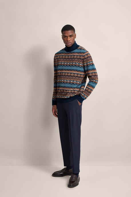 Bugatti Herren Rollkragenpullover mit Multicolor-Muster - Image 4