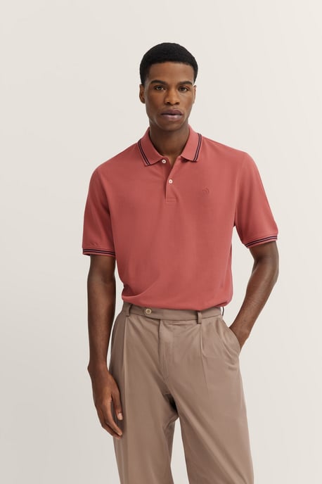 Bugatti Herren Polo mit Kontraststreifen und Bruststickerei - Image 1
