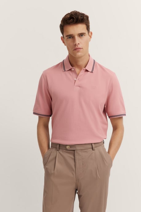 Bugatti Herren Polo mit Kontraststreifen und Bruststickerei - Image 1