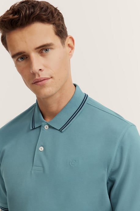 Bugatti Herren Polo mit Kontraststreifen und Bruststickerei - Image 4