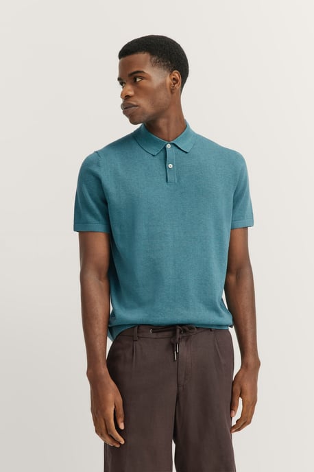 Bugatti Herren Strick-Polo kurzarm in feiner Strickstruktur - Image 1