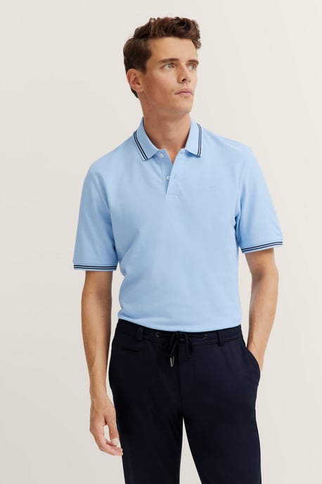 Bugatti Herren Polo mit Kontraststreifen und Bruststickerei - Image 1