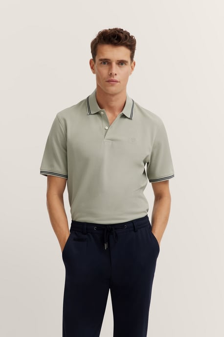 Bugatti Herren Polo mit Kontraststreifen und Bruststickerei - Image 1