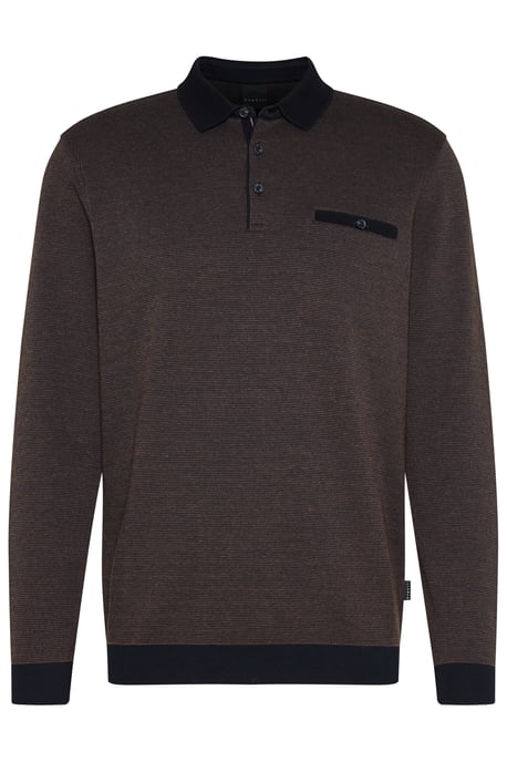 Bugatti Herren Langarmpolo in 2-tone-Optik - Image 3