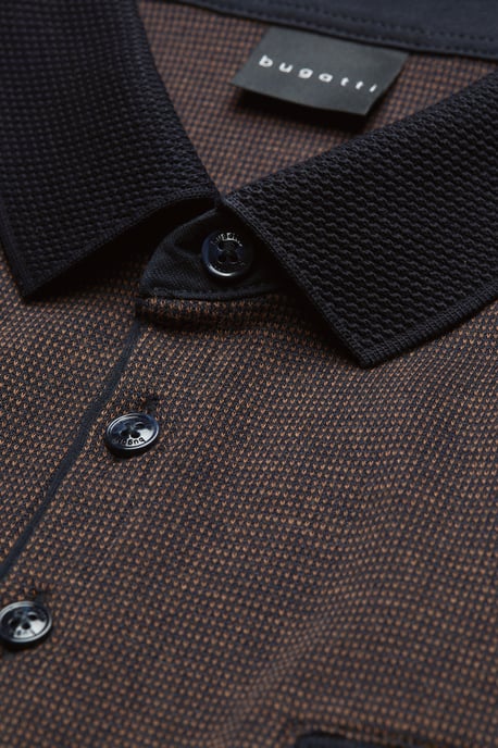 Bugatti Herren Langarmpolo in 2-tone-Optik - Image 5