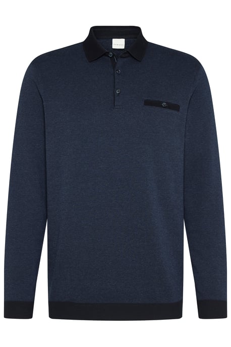 Bugatti Herren Langarmpolo in 2-tone-Optik - Image 3