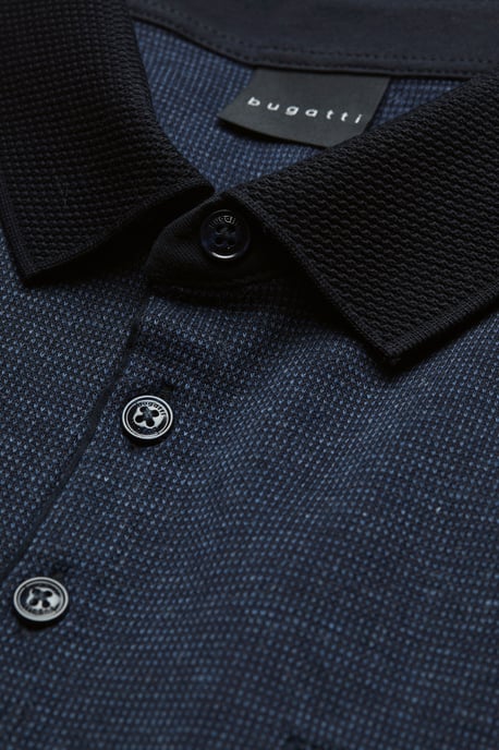 Bugatti Herren Langarmpolo in 2-tone-Optik - Image 5