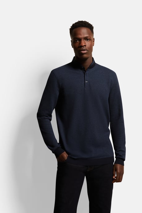 Bugatti Herren Langarmpolo mit Stehkragen - Image 1