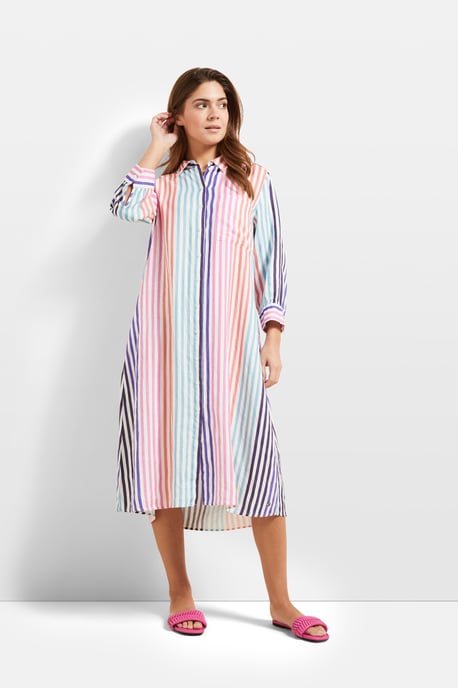 Bugatti Damen Hemdblusenkleid mit stilvoller Streifenkombination - Image 4