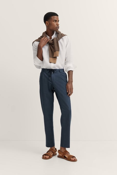 Bugatti Herren Bundfaltenhose mit Baumwoll-Leinen-Mix - Image 4