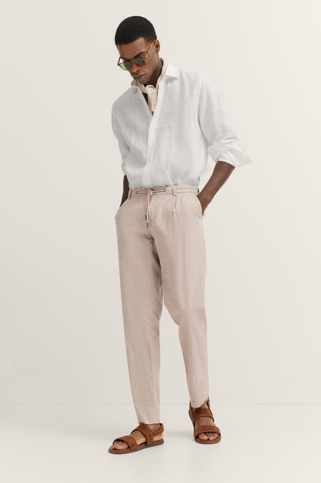 Bugatti Herren Bundfaltenhose mit Baumwoll-Leinen-Mix - Image 4