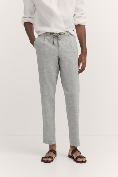 Bugatti Herren Bundfaltenhose mit Baumwoll-Leinen-Mix - Image 1