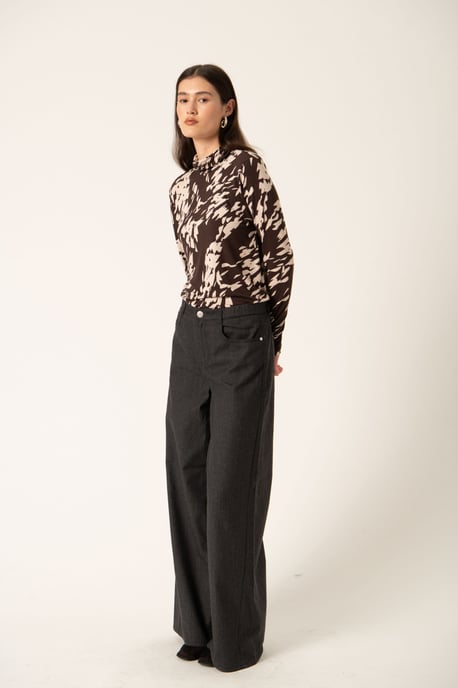 Langarm-Shirt SLHanadi Gerade Passform brown - Image 1