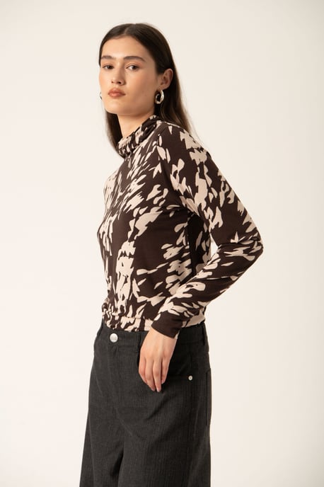 Langarm-Shirt SLHanadi Gerade Passform brown - Image 2