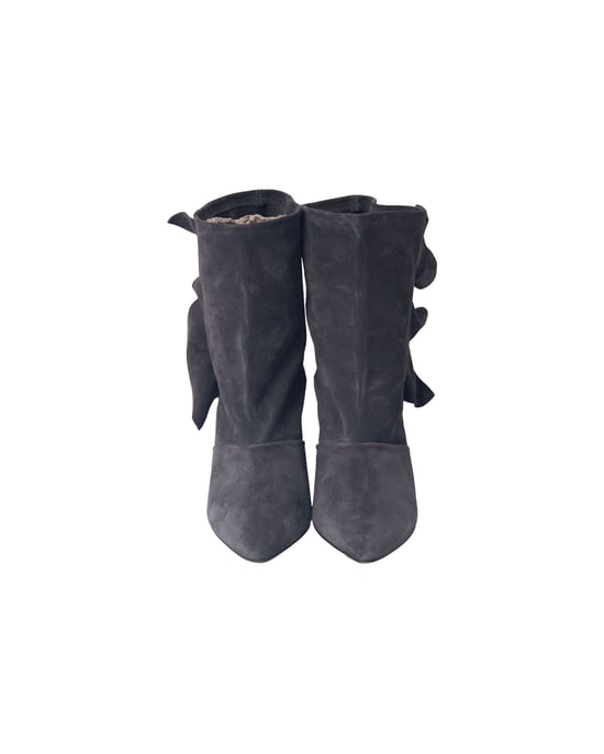 Iro – Stiefeletten mit Rüschenbesatz aus grauem Wildleder - Image 2