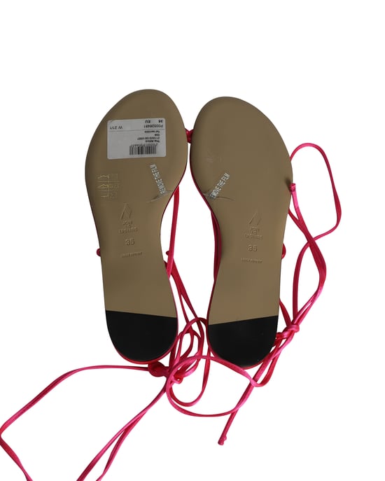 The Attico – Kika – Zehentrenner-Sandalen zum Schnüren aus rosa Satin - Image 6