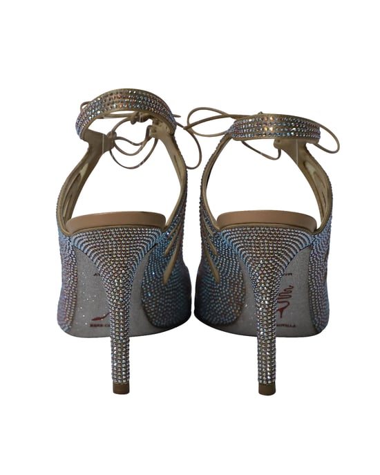 Rene Caovilla – Absatzschuhe mit Swarovski-Verzierung aus silbernem Netz - Image 4