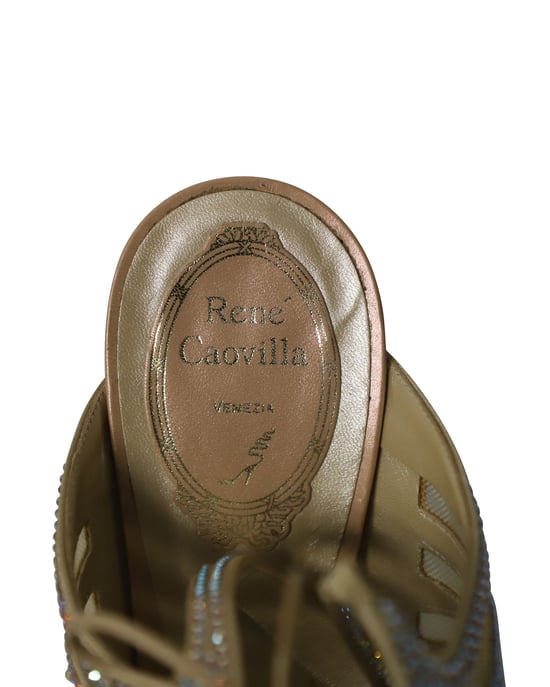 Rene Caovilla – Absatzschuhe mit Swarovski-Verzierung aus silbernem Netz - Image 6